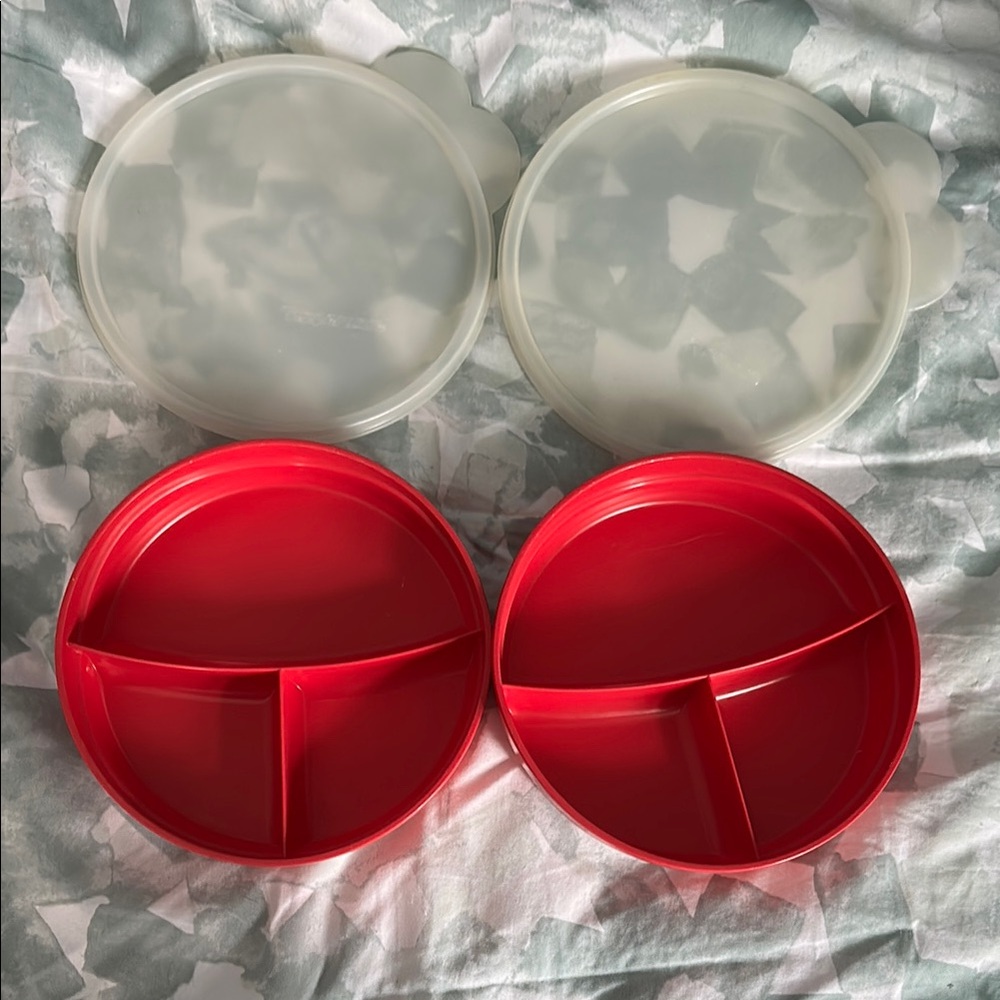 Tupperware Red Divided Storage Containers - Picture 2 of 4
